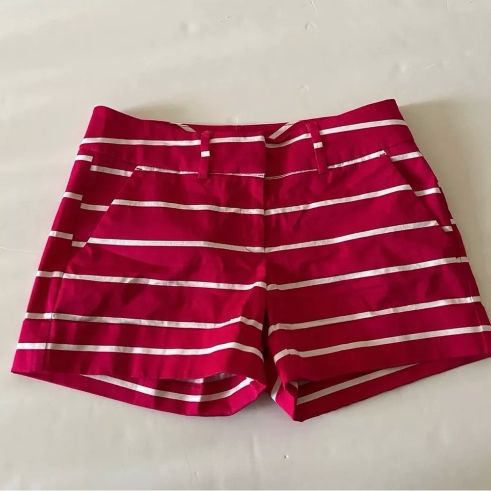 New York and Company Women’s Red and White Striped Short